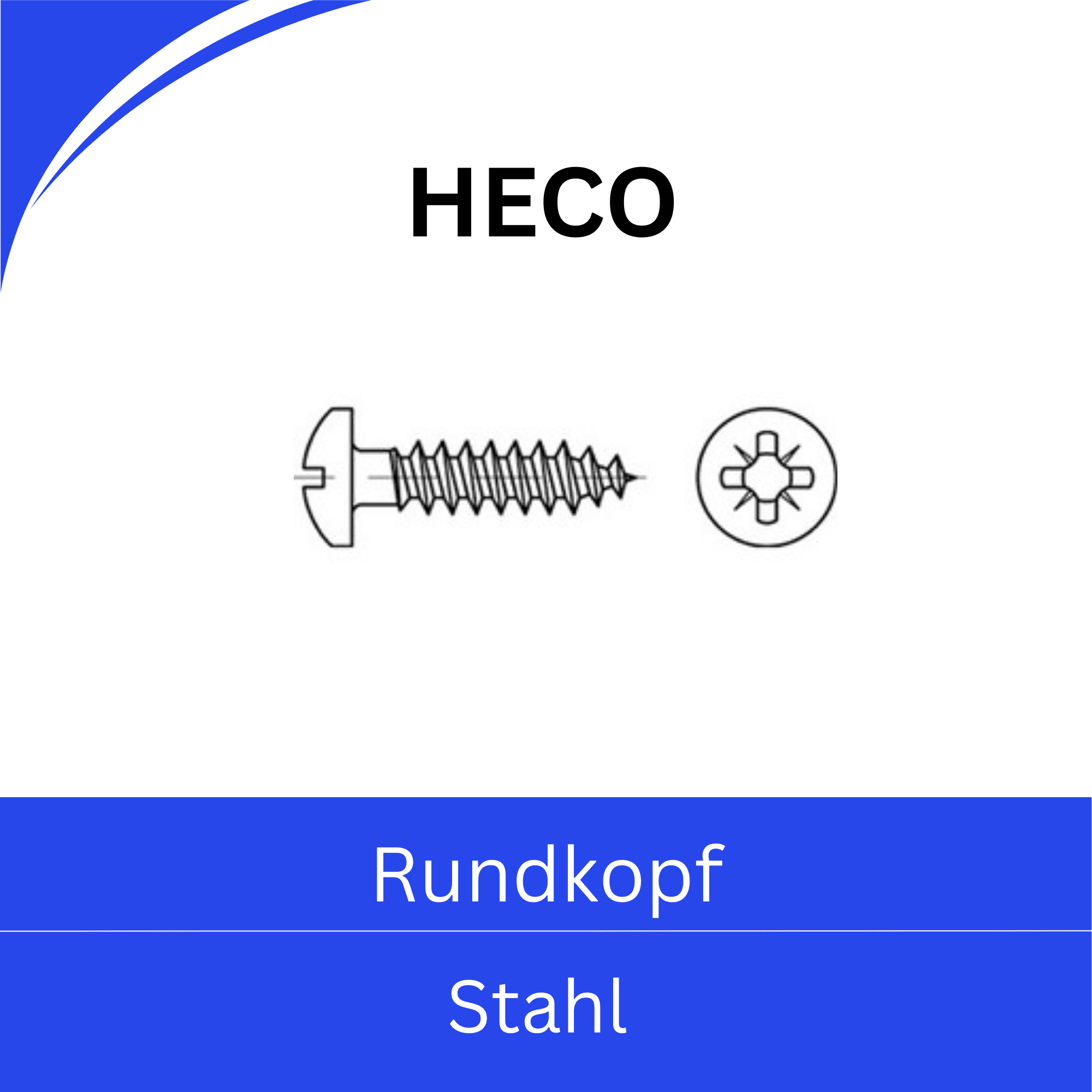 Bild von Holzschrauben - Rundkopf - Heco (Stahl)